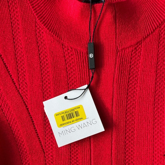 NWT MING WANG RED SLEEVELESS SHELL SWEATER TOP SZ S - Picture 9 of 10